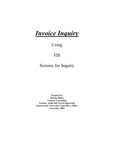 Invoice Inquiry Using FIS
