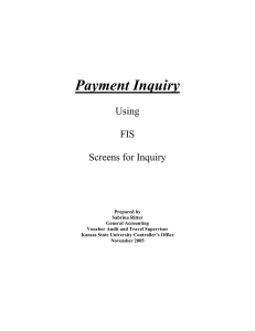 Payment Inquiry  Using FIS