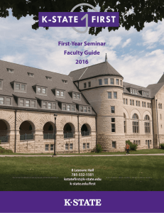 First-Year Seminar Faculty Guide 2016 8 Leasure Hall