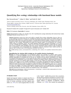 –ecology relationships with functional linear models Quantifying flow ster , Julian D. Olden