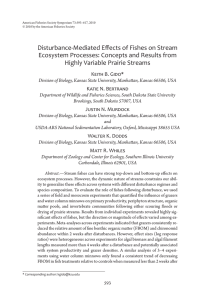 Disturbance-Mediated Effects of Fishes on Stream Highly Variable Prairie Streams