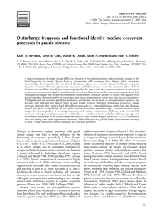 Disturbance frequency and functional identity mediate ecosystem processes in prairie streams