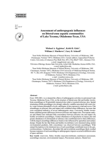 Assessment of anthropogenic influences on littoral-zone aquatic communities