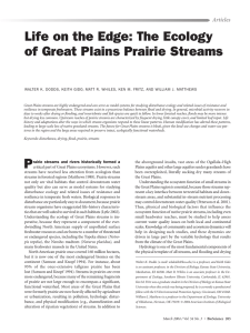 Life on the Edge: The Ecology of Great Plains Prairie Streams Articles
