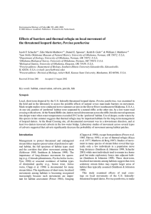 Effects of barriers and thermal refugia on local movement of