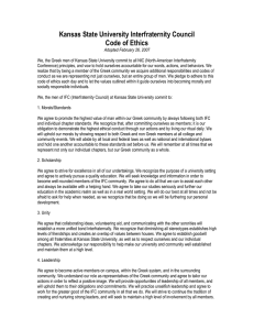 Kansas State University Interfraternity Council Code of Ethics