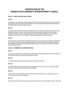 CONSTITUTION OF THE KANSAS STATE UNIVERSITY INTERFRATERNITY COUNCIL