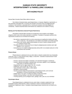 KANSAS STATE UNIVERSITY INTERFRATERNITY &amp; PANHELLENIC COUNCILS  ANTI-HAZING POLICY