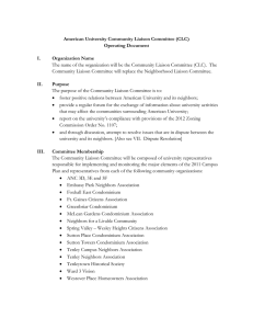 American University Community Liaison Committee (CLC) Operating Document I.