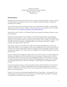 American University Campus Plan Community Task Force Meeting Tuesday, January 11, 2011