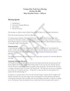 Campus Plan Task Force Meeting October 20, 2009