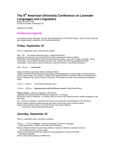 The 8 American University Conference on Lavender Languages and Linguistics Conference Agenda