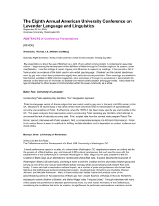 The Eighth Annual American University Conference on Lavender Language and Linguistics [091800]