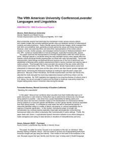 The VIIth American University ConferenceLavender Languages and Linguistics ABSTRACTS: 1999 Conference Papers