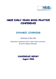 HMIE EARLY YEARS GOOD PRACTICE  CONFERENCE DYNAMIC LEARNING