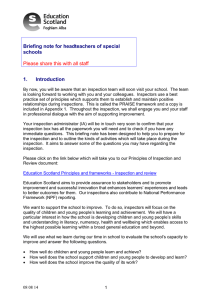 Briefing note for headteachers of special schools