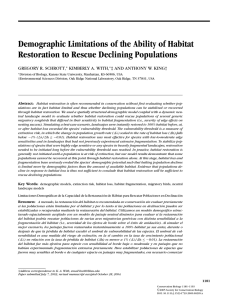 Demographic Limitations of the Ability of Habitat GREGORY R. SCHROTT,