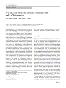 Why dispersal should be maximized at intermediate scales of heterogeneity ORIGINAL PAPER