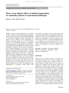 Direct versus indirect effects of habitat fragmentation