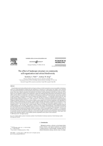 The effect of landscape structure on community self-organization and critical biodiversity