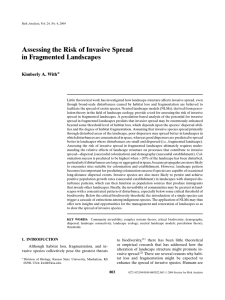 Assessing the Risk of Invasive Spread in Fragmented Landscapes ∗