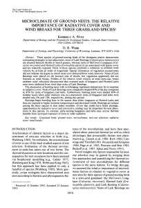 MICROCLIMATE OF  GROUND NESTS:  THE  RELATIVE IMPORTANCE