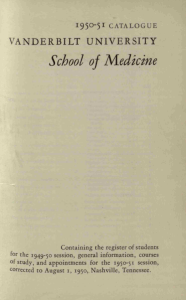 School of Medicine 1950-5 VANDERBILT UNIVERSITY