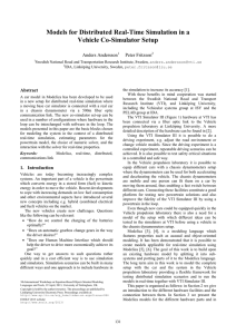 Models for Distributed Real-Time Simulation in a Vehicle Co-Simulator Setup Anders Andersson