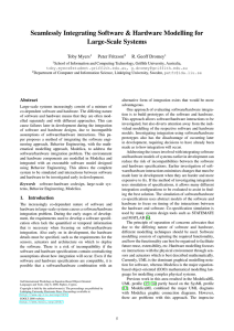 Seamlessly Integrating Software &amp; Hardware Modelling for Large-Scale Systems Toby Myers Peter Fritzson