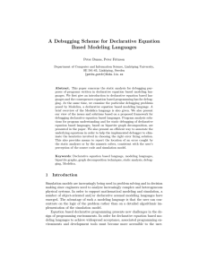 A Debugging Scheme for Declarative Equation Based Modeling Languages