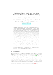 Combining Failure Mode and Functional Resonance Analyses in Healthcare Settings Mark-Alexander Sujan