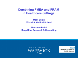 Combining FMEA and FRAM in Healthcare Settings  Mark Sujan