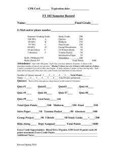 FT 183 Semester Record  Name:________________________________Final Grade_____ _______________________________