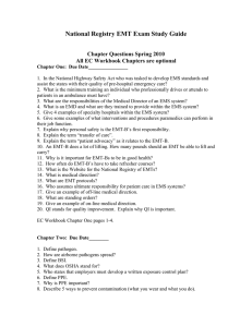 National Registry EMT Exam Study Guide  Chapter Questions Spring 2010