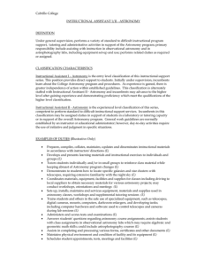 Cabrillo College  INSTRUCTIONAL ASSISTANT I/II - ASTRONOMY DEFINITION