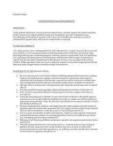Cabrillo College MAINTENANCE/FACILITIES ASSISTANT  DEFINITION