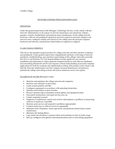 Cabrillo College NETWORK SYSTEMS OPERATIONS SPECIALIST DEFINITION