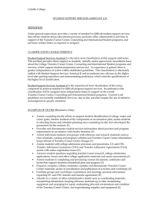 Cabrillo College  STUDENT SUPPORT SERVICES ASSISTANT I/II DEFINITION