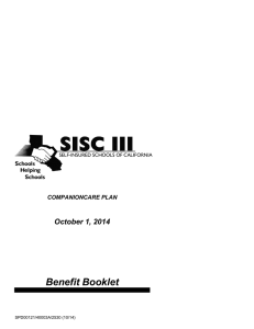 Benefit Booklet October 1, 2014 COMPANIONCARE PLAN