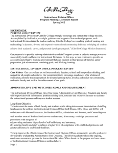 Instructional Division Offices Program Planning Assessment Report Spring 2012