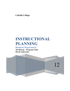 12 INSTRUCTIONAL PLANNING Business Department