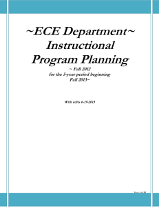 ~ECE Department~ Instructional Program Planning