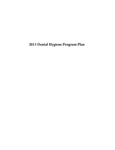 2013 Dental Hygiene Program Plan
