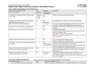 Instructional Planning Yearly Update  Division Goals and Recommendations from Program Plan