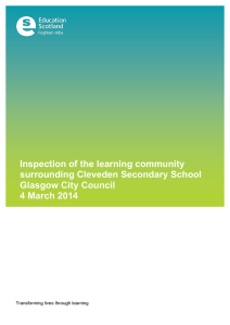 Inspection of the learning community surrounding Cleveden Secondary School Glasgow City Council