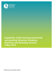 Inspection of the learning community surrounding Stranraer Academy Dumfries and Galloway Council