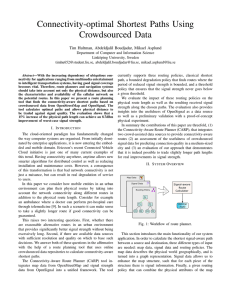 Connectivity-optimal Shortest Paths Using Crowdsourced Data Tim Hultman, Abdeldjalil Boudjadar, Mikael Asplund
