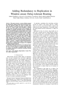 Adding Redundancy to Replication in Window-aware Delay-tolerant Routing