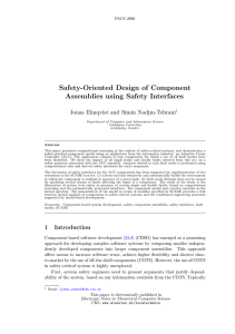 Safety-Oriented Design of Component Assemblies using Safety Interfaces FACS 2006