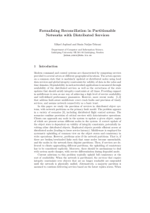Formalising Reconciliation in Partitionable Networks with Distributed Services